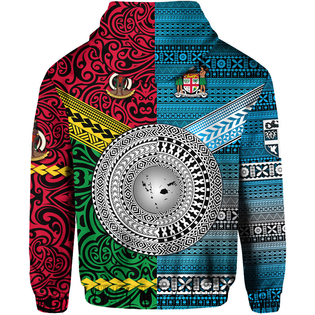 Custom Vanuatu Fiji Hoodie Together Bright Color LT8 - Polynesian Pride
