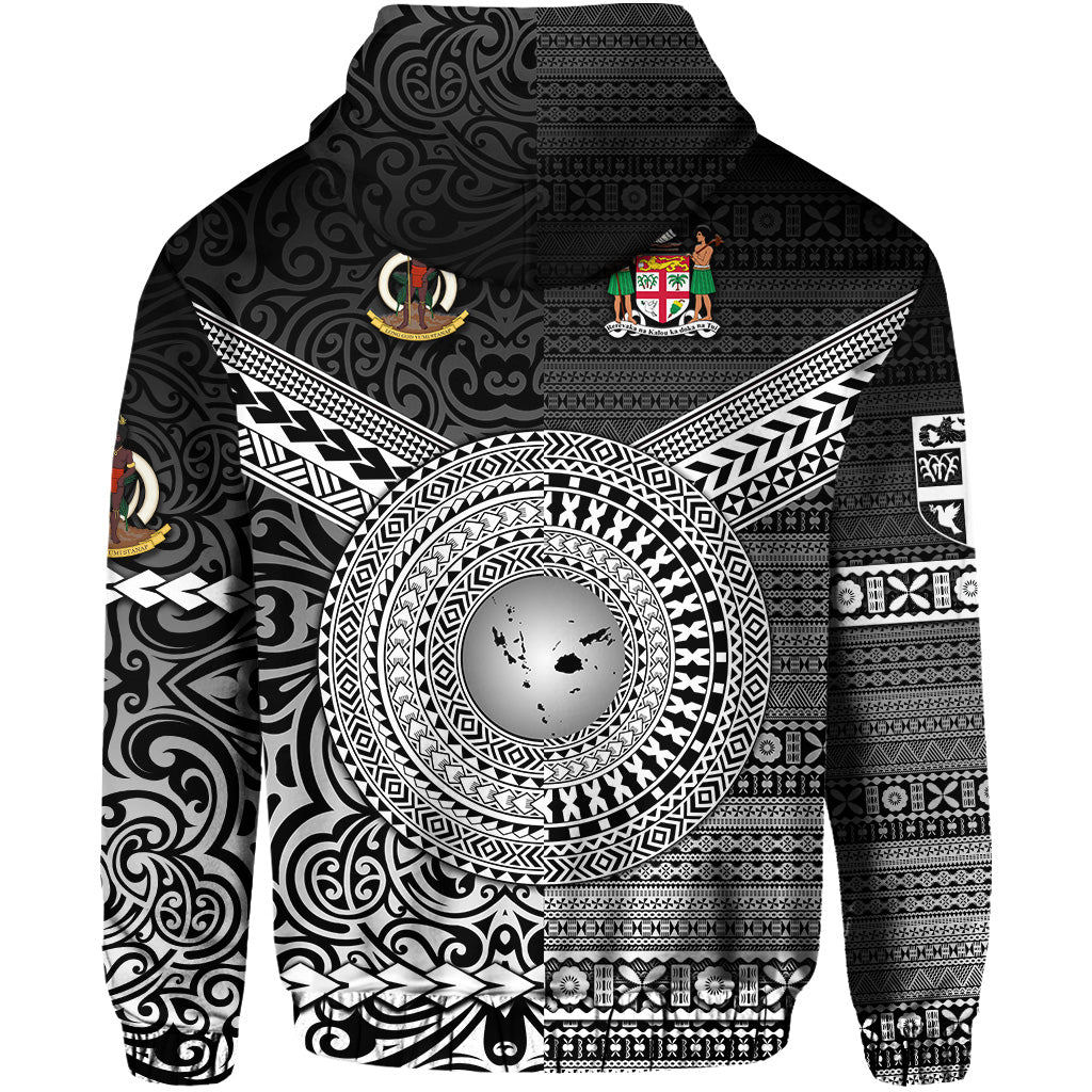 Vanuatu Fiji Zip Hoodie Together Black LT8 - Polynesian Pride