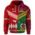 Custom Vanuatu Tonga Hoodie Polynesian Together Bright Red, Custom Text and Number LT8 - Polynesian Pride