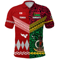 Vanuatu Tonga Polo Shirt Polynesian Together Bright Red LT8 - Polynesian Pride