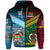 Custom Vanuatu Fiji Zip Hoodie Together Blue, Custom Text and Number LT8 - Polynesian Pride