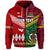 Custom Vanuatu Tonga Zip Hoodie Polynesian Together Bright Red LT8 - Polynesian Pride