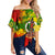 Vanuatu Independence Day Grunge Off Shoulder Wrap Waist Top LT10 Women Yellow - Polynesian Pride