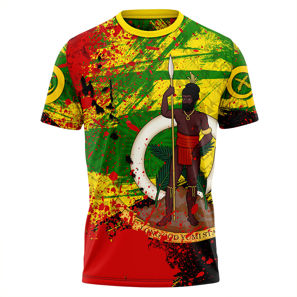 Vanuatu Independence Day Grunge T Shirt LT10 Yellow - Polynesian Pride