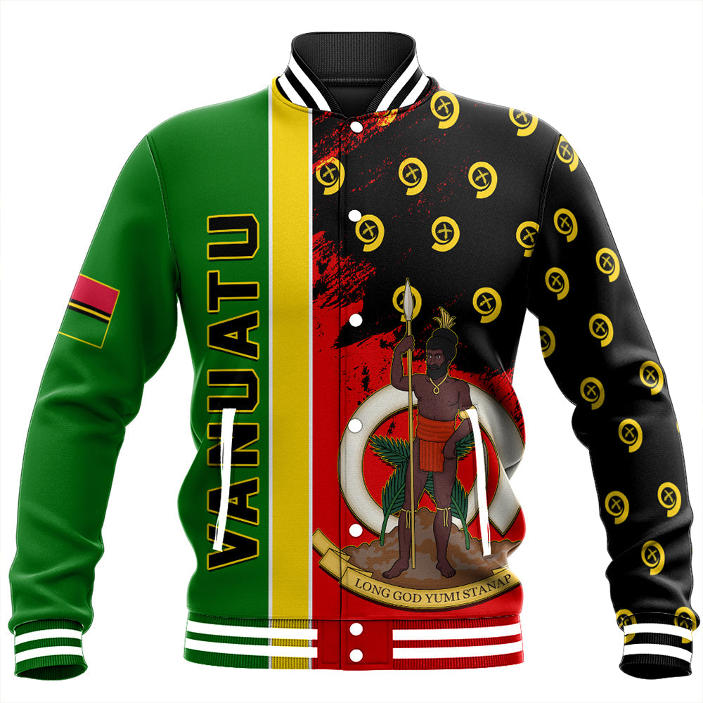 Vanuatu Flag Pattern Style Baseball Jacket LT10 Unisex Yellow - Polynesian Pride