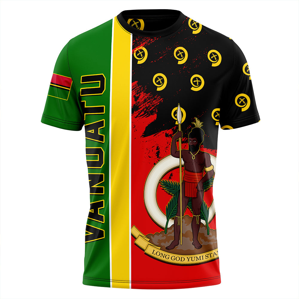 Vanuatu Flag Pattern Style T Shirt LT10 Yellow - Polynesian Pride
