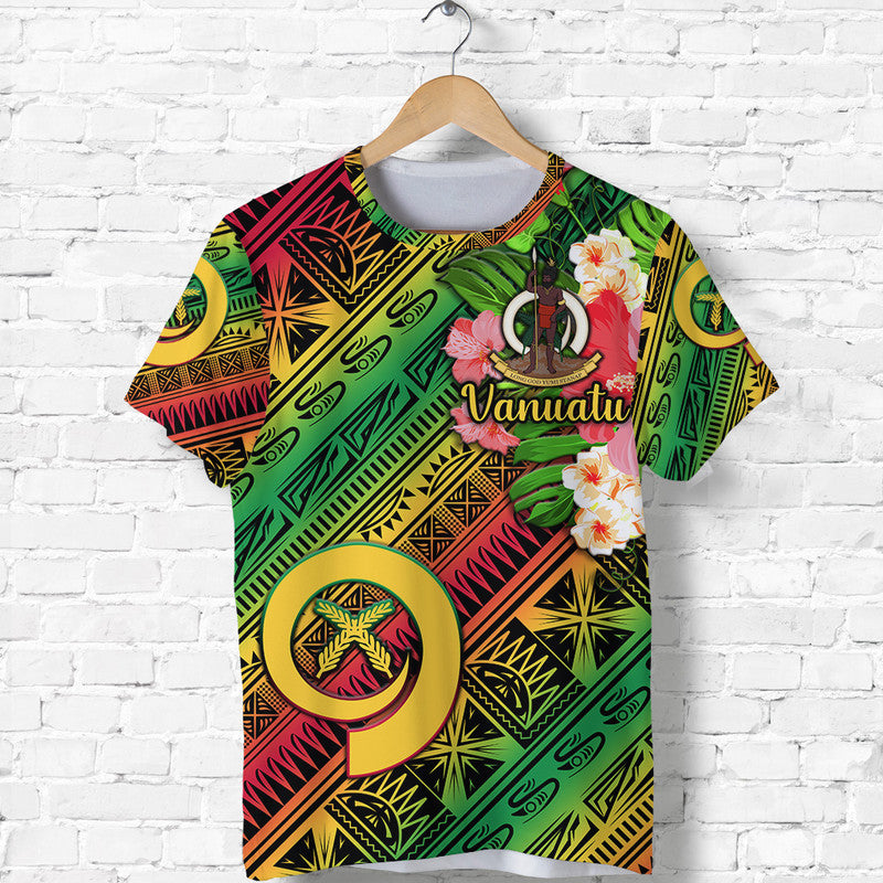 Vanuatu T Shirt Independence Be Proud Vanuatu Flag Gradient Vibes LT8 Green - Polynesian Pride