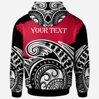 Vanuatu Custom Zip Hoodie Ethnic Style With Round Black White Pattern - Polynesian Pride