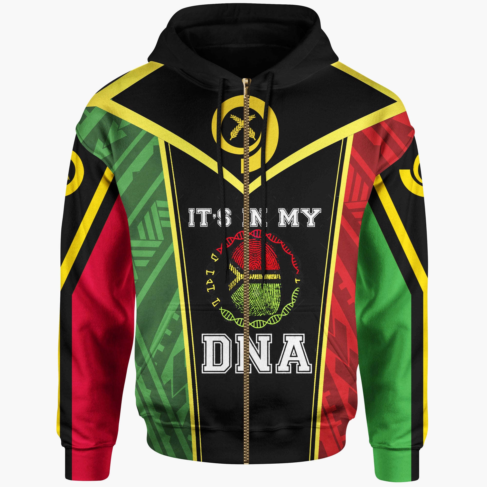 Vanuatu Zip up Hoodie Its in my DNA Unisex One Color - Polynesian Pride