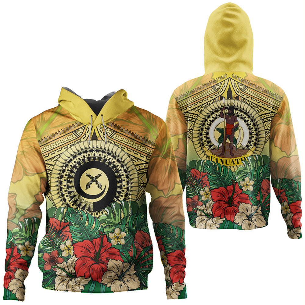 Vanuatu Polynesian Hibiscus Hoodie LT10 Yellow - Polynesian Pride