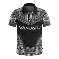 Vanuatu Polo Shirt Vanuatuan Coat Of Arms Polynesian Chief Tattoo Black Version Unisex Black - Polynesian Pride
