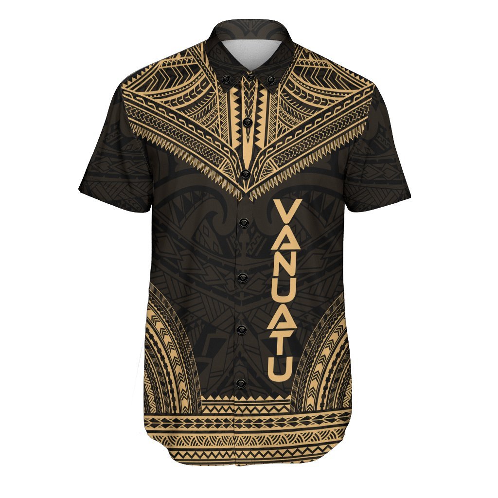 Vanuatu Polynesian Chief Shirt - Gold Version Men Gold - Polynesian Pride