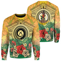 Vanuatu Polynesian Hibiscus Sweatshirt LT10 Unisex Yellow - Polynesian Pride