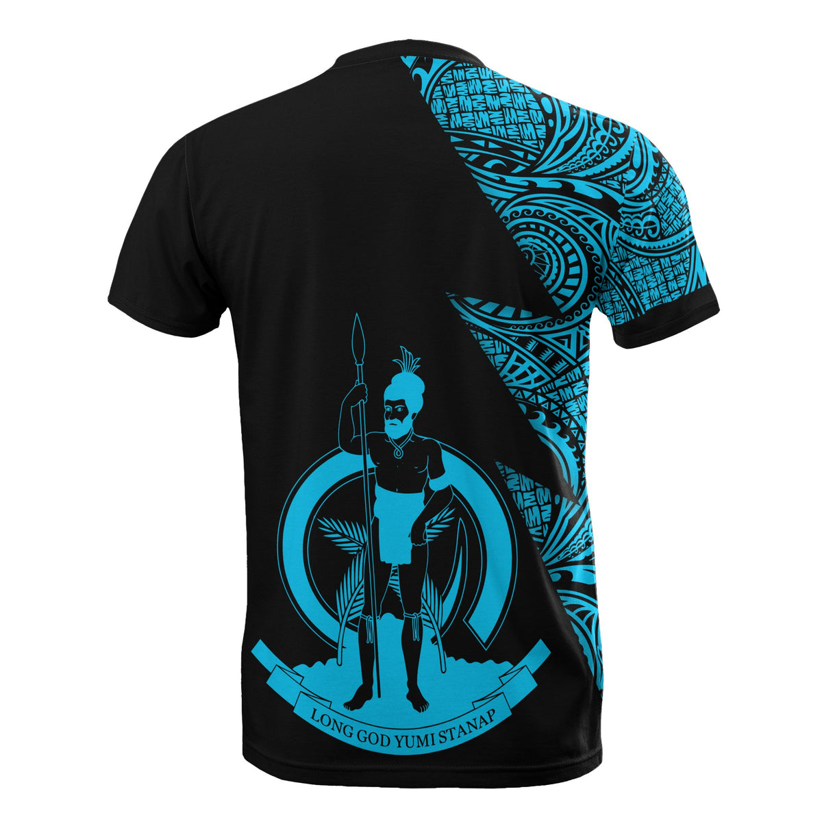 Vanuatu Custom T Shirt Polynesian Pattern Neon Style - Polynesian Pride