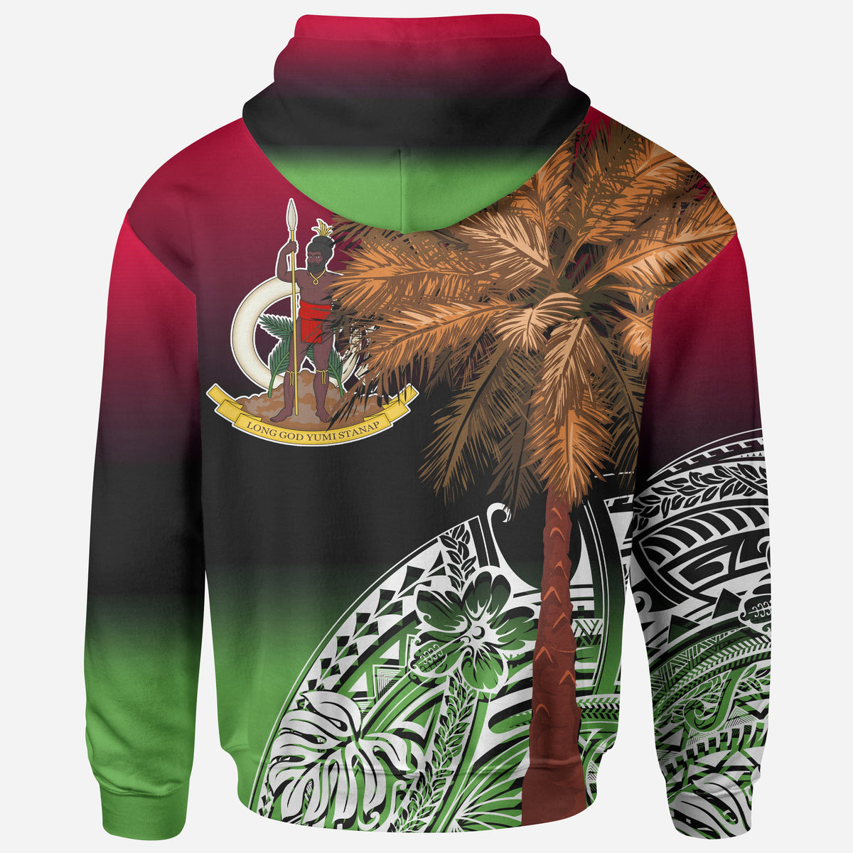 Vanuatu Hoodie Polynesian Palm Tree Flag - Polynesian Pride