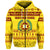 Custom Vavau High School Christmas Zip Hoodie Simple Style Gold LT8 - Polynesian Pride