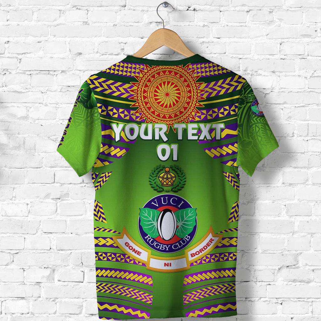 Custom Fiji Vuci Rugby Club T Shirt Creative Style Green, Custom Text and Number LT8 - Polynesian Pride