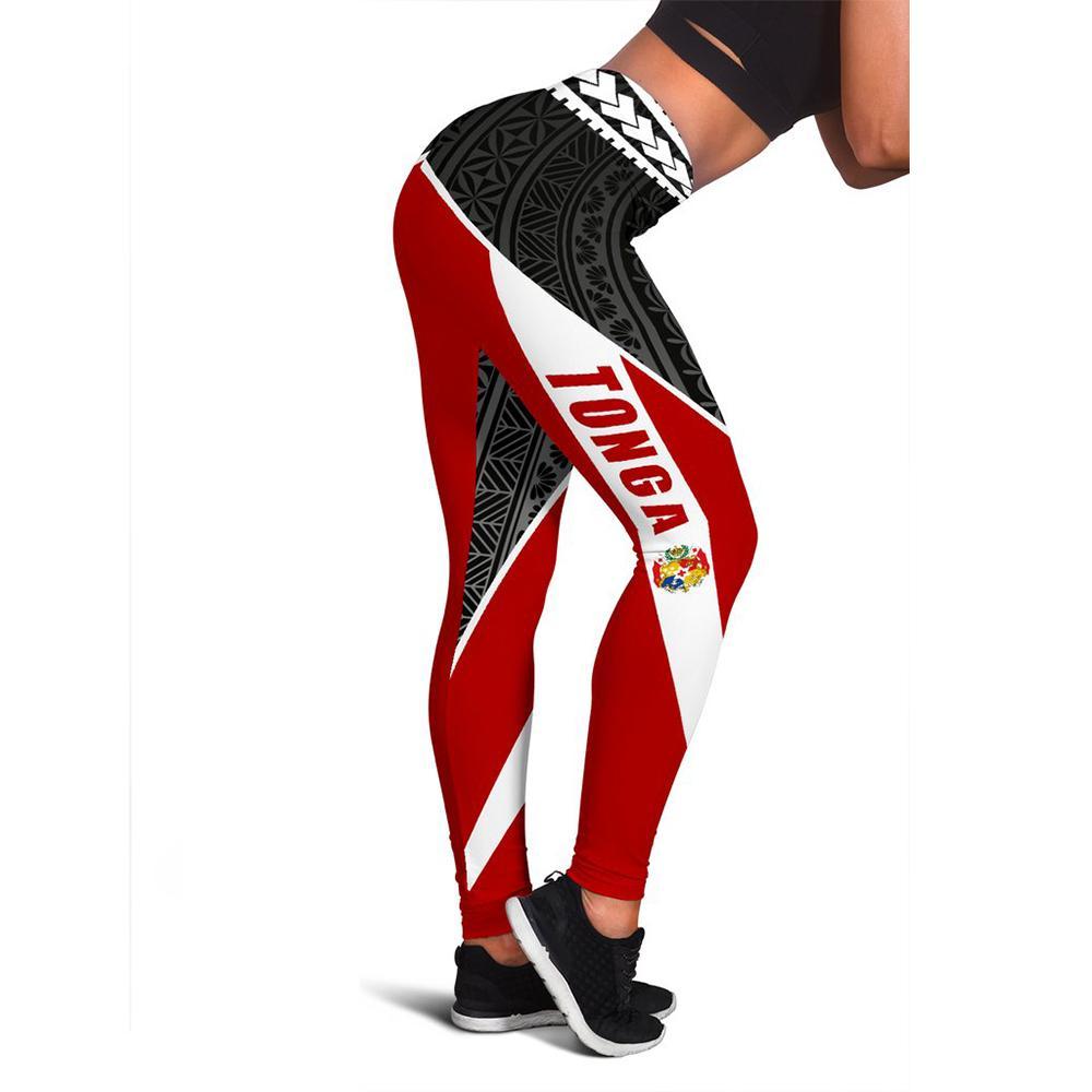 Tonga Active Leggings A16 Red - Polynesian Pride