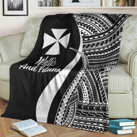 Wallis And Futuna Premium Blanket - White Polynesian Tentacle Tribal Pattern - Polynesian Pride