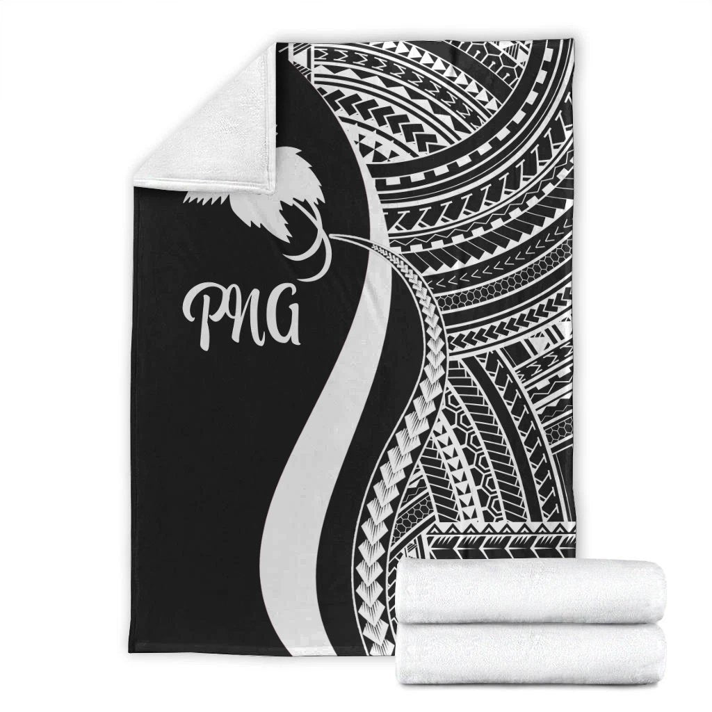Papua New Guinea Premium Blanket - White Polynesian Tentacle Tribal Pattern - Polynesian Pride