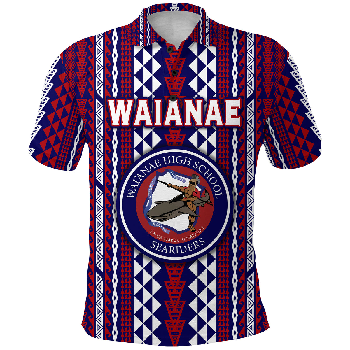 Hawaii Waianae High School Polo Shirt Seariders Simple Style LT8 - Polynesian Pride