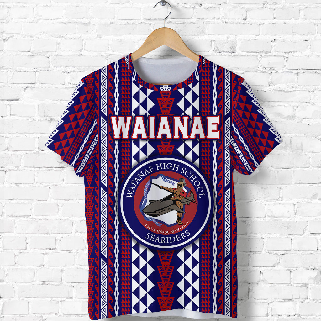 Custom Hawaii Waianae High School T Shirt Seariders Simple Style LT8 - Polynesian Pride
