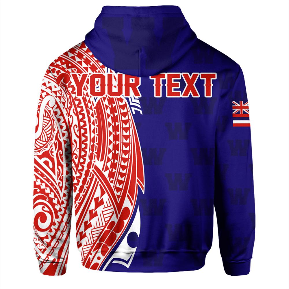 Custom Hawaii Hoodie Waianae High Tribal Kakau Zip Hoodie - Polynesian Pride