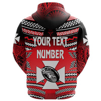 Custom Wallis and Futuna Rugby Zip Hoodie, Custom Text and Number Creative Style - Polynesian Pride