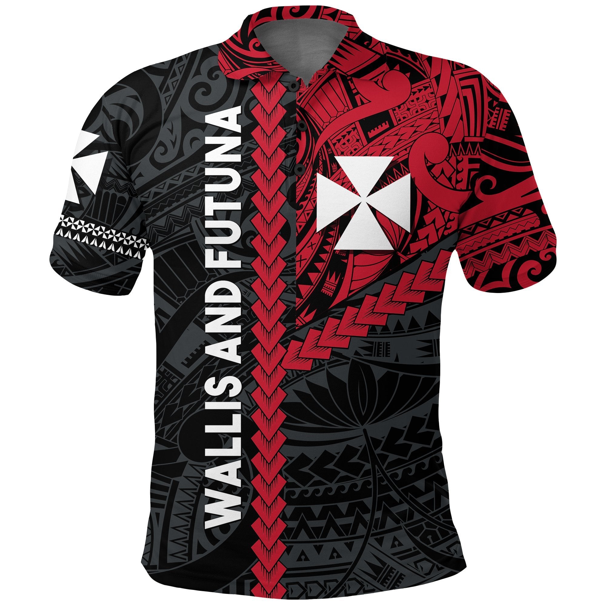 Wallis and Futuna Forever Polo Shirt Red - Polynesian Pride