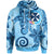 Wallis & Futuna Hoodies Tribal Plumeria Pattern Unisex Blue - Polynesian Pride