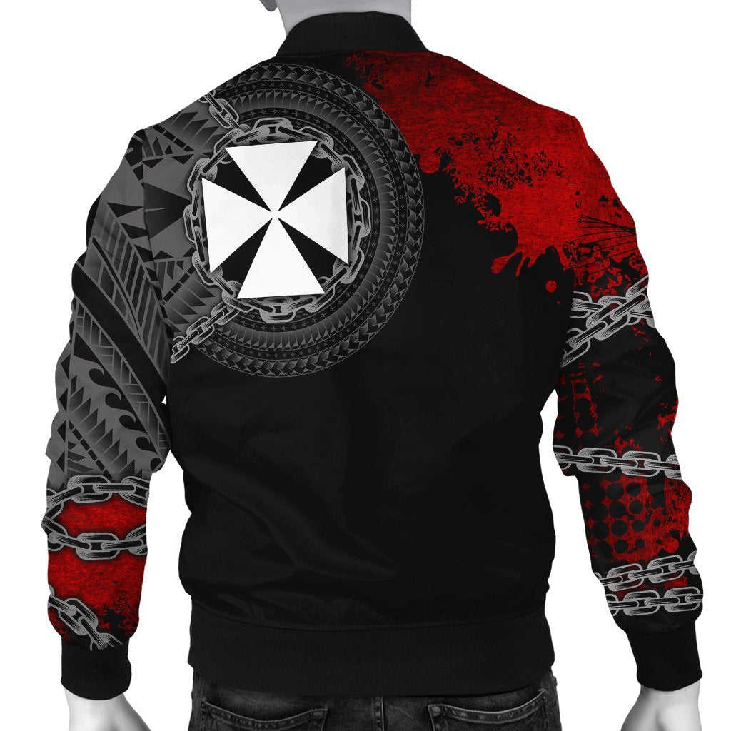 Wallis and Futuna Polynesian Personalised Men's Bomber Jacket - Polynesian Chain Style - Polynesian Pride