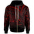 Wallis and Futuna Zip Hoodie Red Color Cross Style Unisex Black - Polynesian Pride