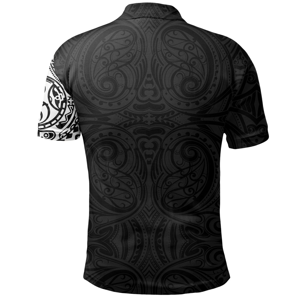 New Zealand Maori Polo Shirt, Maori Warrior Tattoo Golf Shirts White - Polynesian Pride