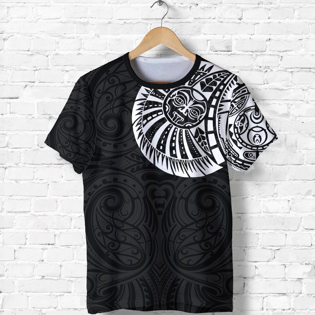 New Zealand Maori T Shirt, Maori Warrior Tattoo Shirt White Unisex Black - Polynesian Pride