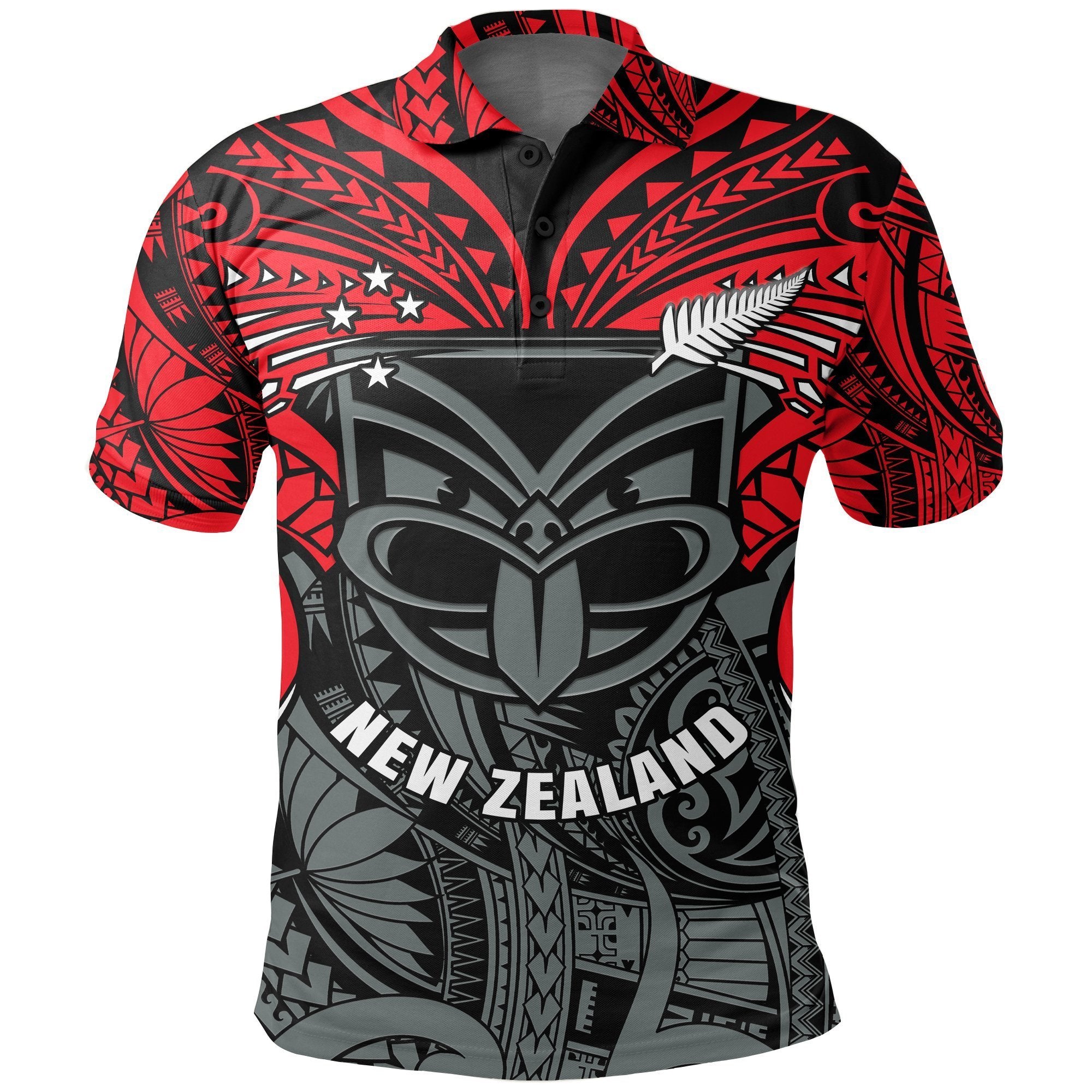 New Zealand Maori Polo Shirt, Warriors Rugby Golf Shirts Black - Polynesian Pride