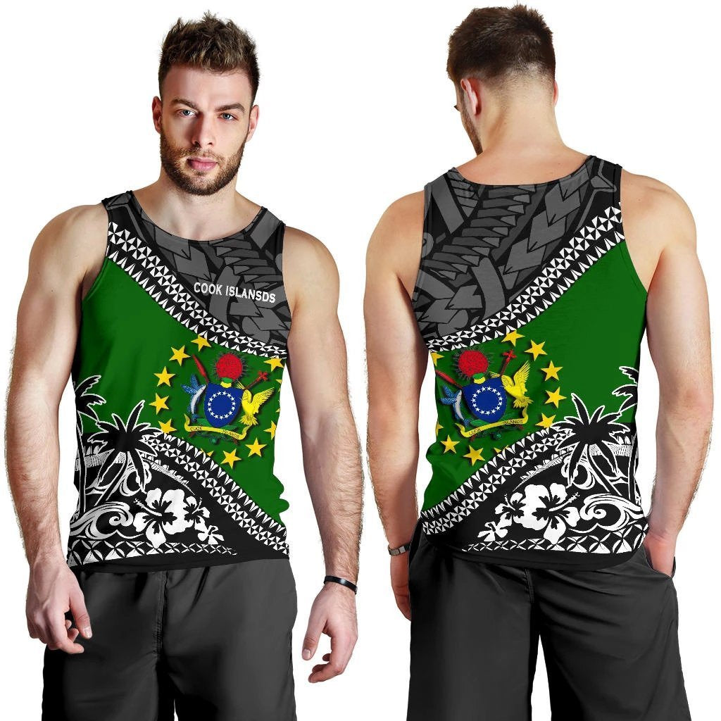 Cook Islands Men Tank Top Fall In The Wave - Polynesian Pride