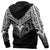 Maori Tattoo Zip Hoodie Hei Matau Abalone White - Polynesian Pride