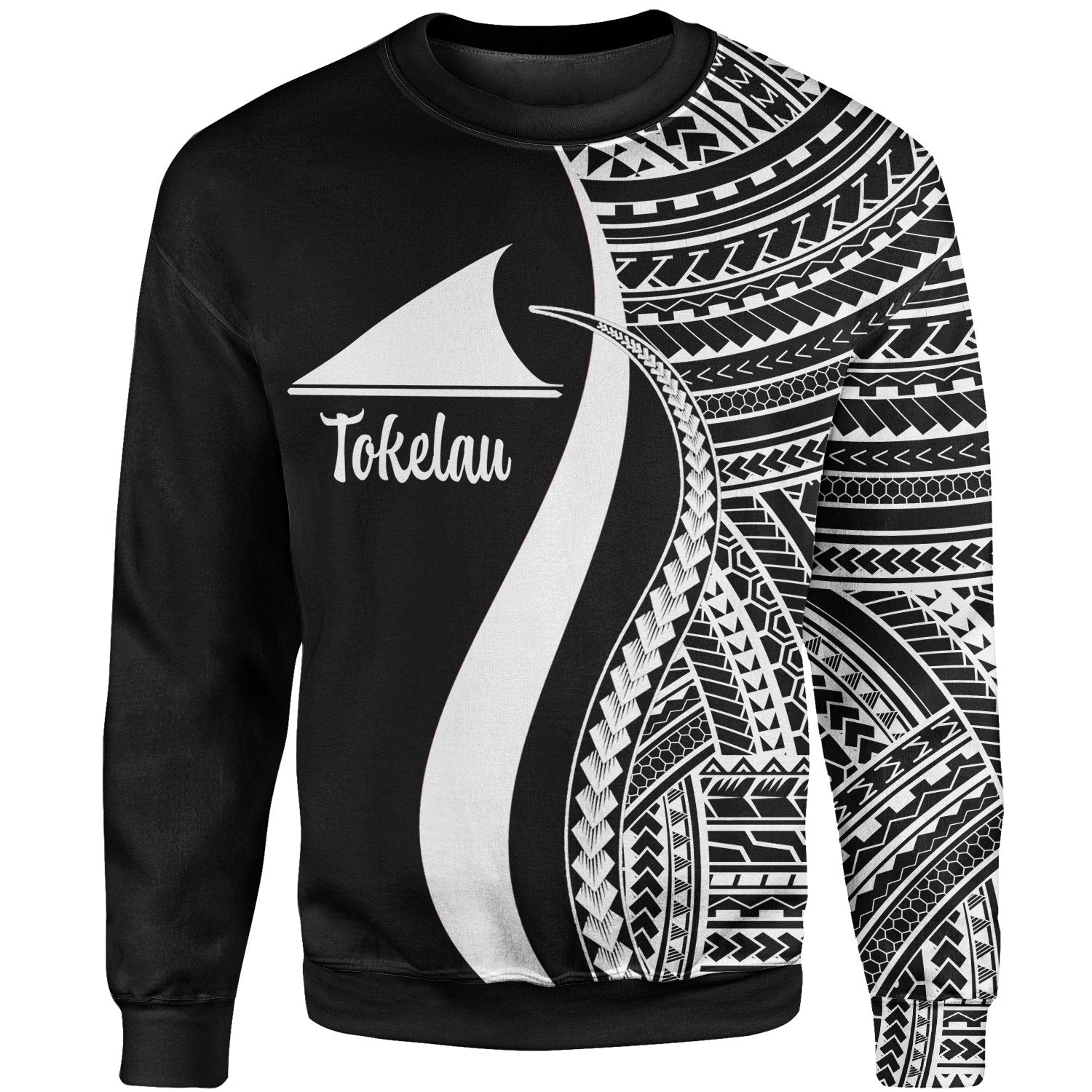 Tokelau Sweatshirt - White Polynesian Tentacle Tribal Pattern Unisex White - Polynesian Pride