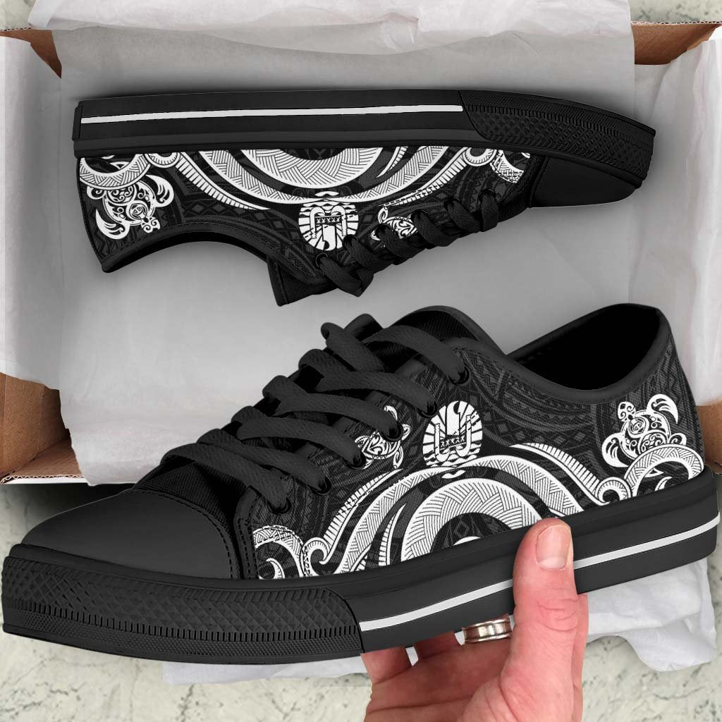 Tahiti Low Top Canvas Shoes - White Tentacle Turtle - Polynesian Pride