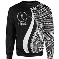 Chuuk Sweatshirt - White Polynesian Tentacle Tribal Pattern Unisex White - Polynesian Pride