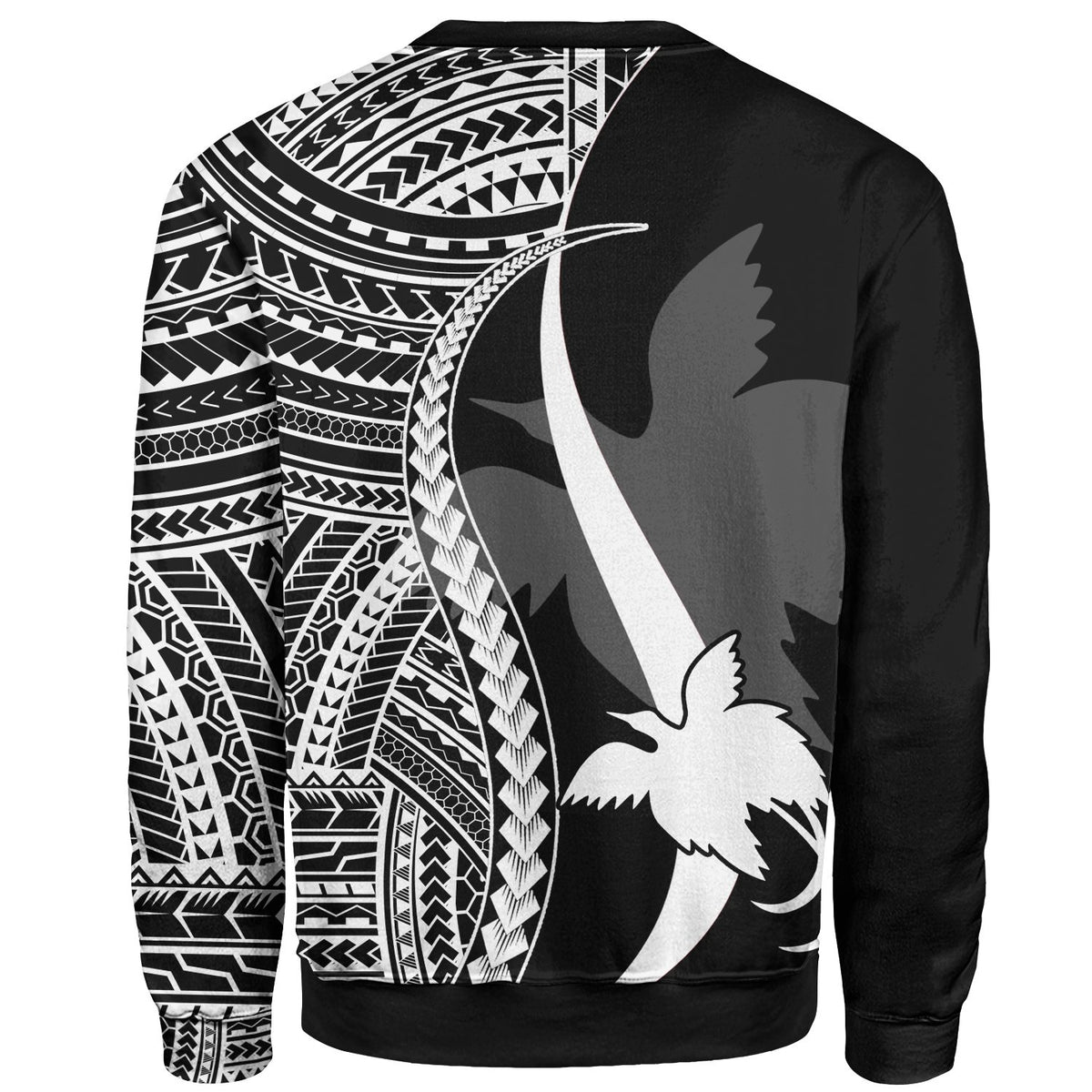 Papua New Guinea Sweatshirt - White Polynesian Tentacle Tribal Pattern - Polynesian Pride