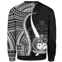 Samoa Custom Personalised Sweatshirt - White Polynesian Tentacle Tribal Pattern - Polynesian Pride