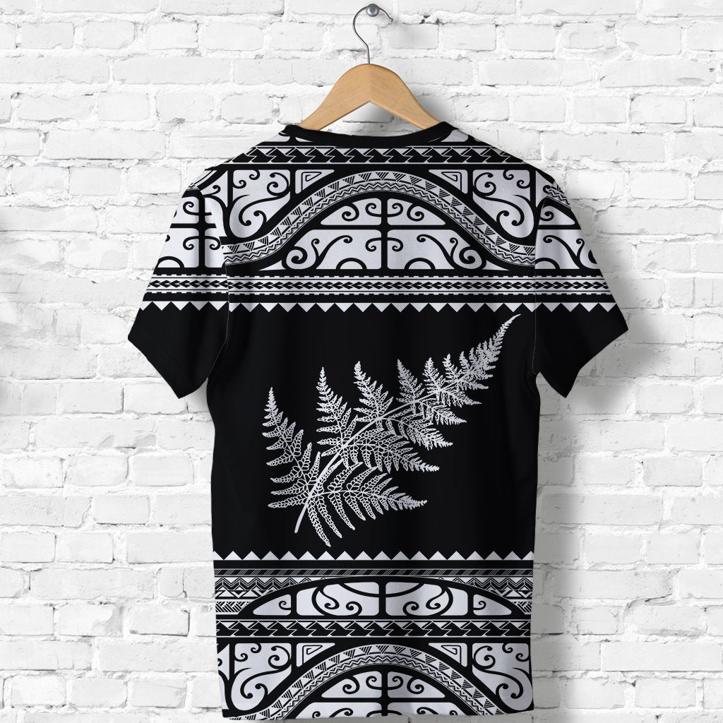 New Zealand Maori Shirt, Aotearoa Silver Fern T Shirt White - Polynesian Pride