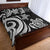 Fiji Quilt Bed Set - White Tentacle Turtle Crest - Polynesian Pride