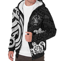 Niue Sherpa Hoodie - White Tentacle Turtle - Polynesian Pride
