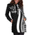 Kosrae Women's Hoodie Dress - White Polynesian Tentacle Tribal Pattern - Polynesian Pride