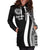 American Samoa Women's Hoodie Dress - White Polynesian Tentacle Tribal Pattern - Polynesian Pride