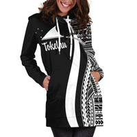 Tokelau Women's Hoodie Dress - White Polynesian Tentacle Tribal Pattern - Polynesian Pride