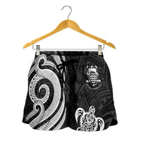 Tuvalu Women's Short - White Tentacle Turtle - Polynesian Pride