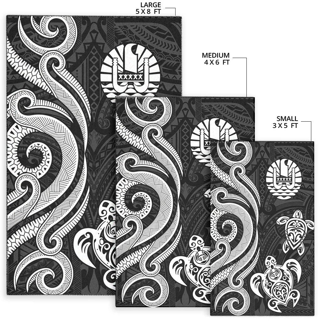 Tahiti Area Rug - White Tentacle Turtle - Polynesian Pride